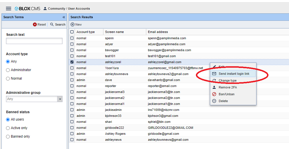 Login Link